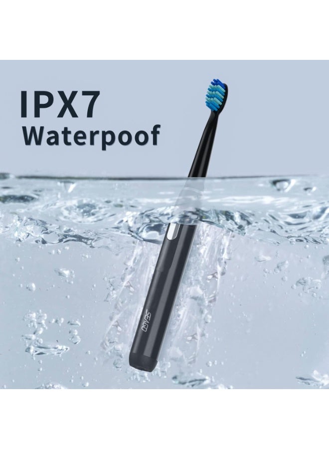 سيجو فرشاة أسنان كهربائية سيجو للبالغين، بثلاثة رؤوس فرشاة وأربعة أوضاع، قابلة لإعادة الشحن، تعمل بتقنية سونيك، شحنة واحدة تكفي لـ 30 يومًا، فرشاة أسنان كهربائية للسفر مع مؤقت دقيقتين، لون أسود - Image 2