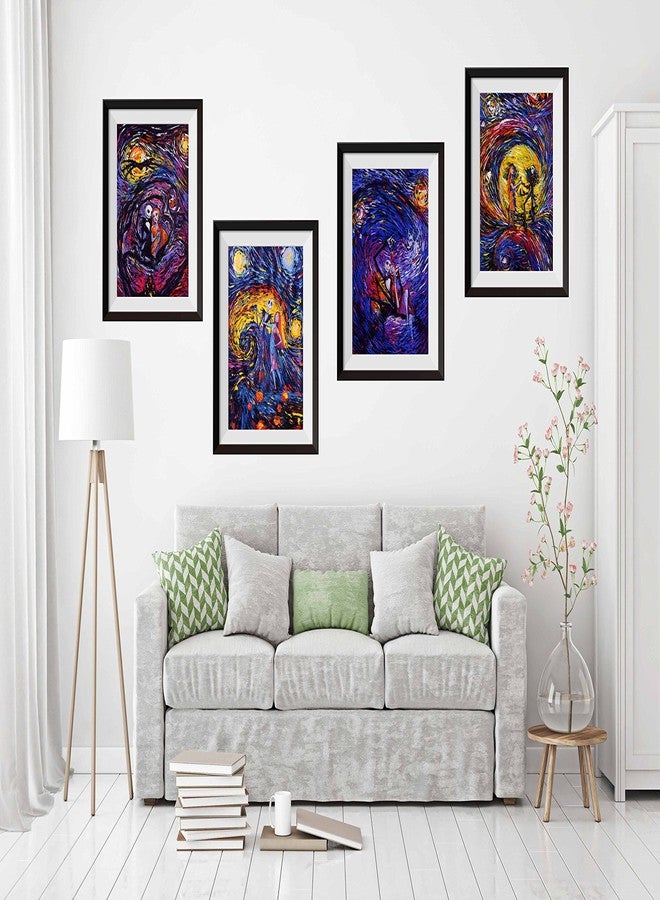 Uhomate 4 pcs Jack Sally Jack and Sally Nightmare Before Christmas Vincent Van Gogh Starry Night Posters Wall Art Wall Decor Bedroom Bathroom Artwork M038 (13X19) - Image 2