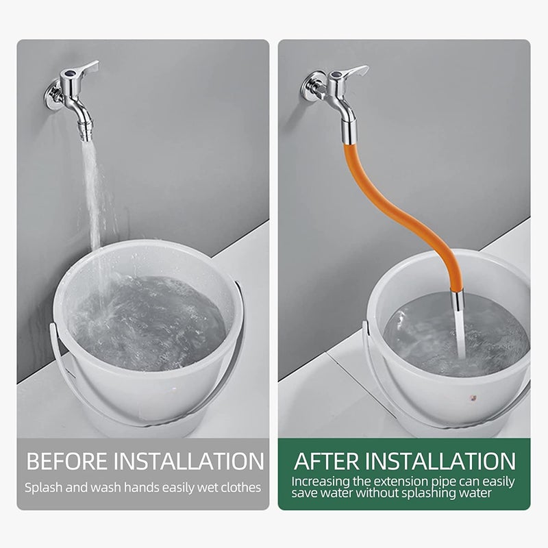 Universal Foaming Extension Tube with Multipurpose Connector Faucet Extender for Bathroom Sink 360° Bending Faucet Suitable for Kitchen and Bathroom - Image 5