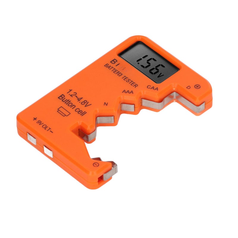 Battery Checker Capacity Tester Meter Digital Display Tool for AA AAA 6F22 9V 1.5V Orange - Image 1