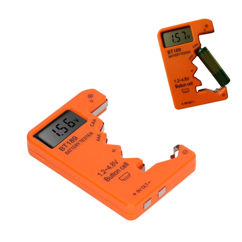Battery Checker Capacity Tester Meter Digital Display Tool for AA AAA 6F22 9V 1.5V Orange - Image 3