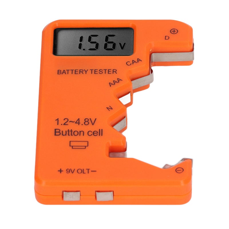 Battery Checker Capacity Tester Meter Digital Display Tool for AA AAA 6F22 9V 1.5V Orange - Image 5