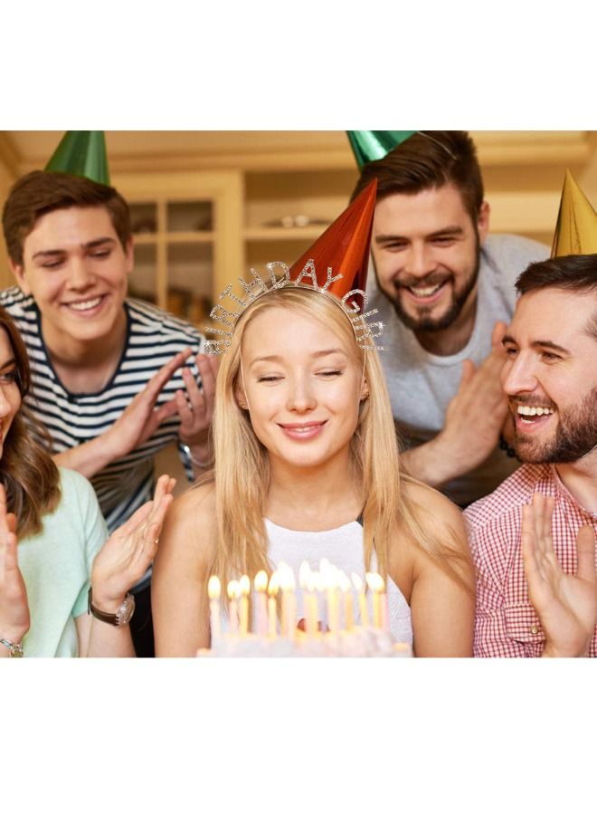 Birthday Crowns for Women, Birthday Girl Sash & Rhinestone Headband Set, Gold Glitter Birthday Sash Birthday Headband, Sweet Happy Birthday Gifts Party Decorations Hair Accessories - Image 5