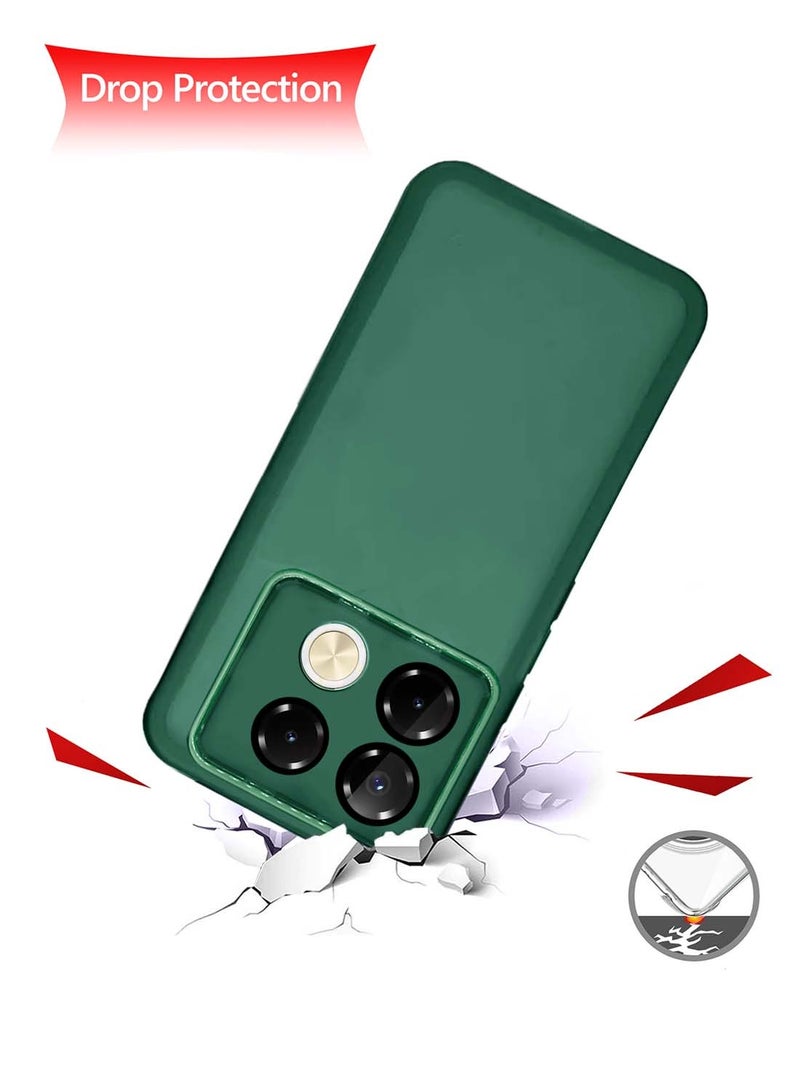 Wtech Infinix Note 40 5G 2024 Soft Transparent TPU Silicone Ultra Thin Phone Stylish Electroplated Camera Border Back Case Cover - Dark Green - Image 3