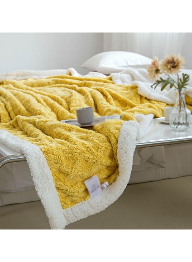 A.M Cashmere Lamb Plush Blanket, Double-Sided Nap Blanket, Sofa Blanket, Winter Thickened Coral Velvet Blanket, Gift for Family, Suitable for Keeping Warm at Home - Image 2