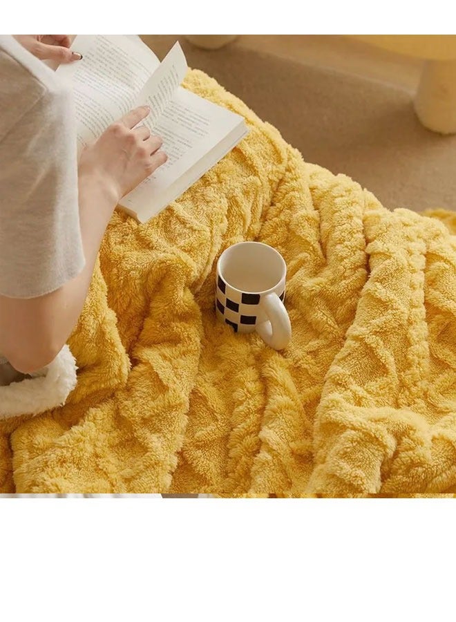 A.M Cashmere Lamb Plush Blanket, Double-Sided Nap Blanket, Sofa Blanket, Winter Thickened Coral Velvet Blanket, Gift for Family, Suitable for Keeping Warm at Home - Image 5