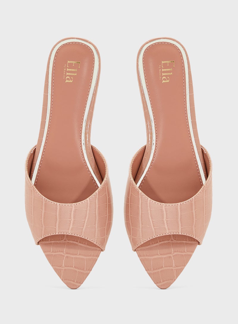 ELLA Croc Effect Flat Sandal  - Image 4