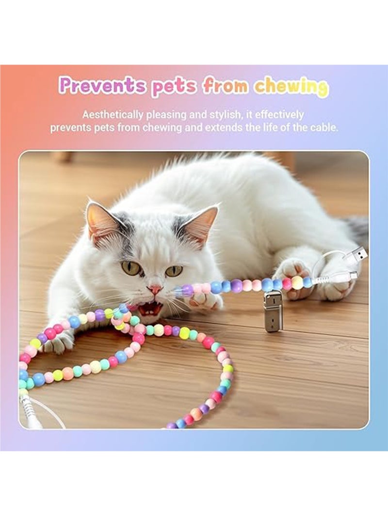 1M USB C Cable 4 in 1 Multi Beaded for iPhone Charger Cord MFi Certified 3.3FT Fast Charging Cable 66W Chubby USB A Type C IOS Cable Compatible with iPhone 16 15 14 Pro Max/iPad/Galaxy S25 - Image 5