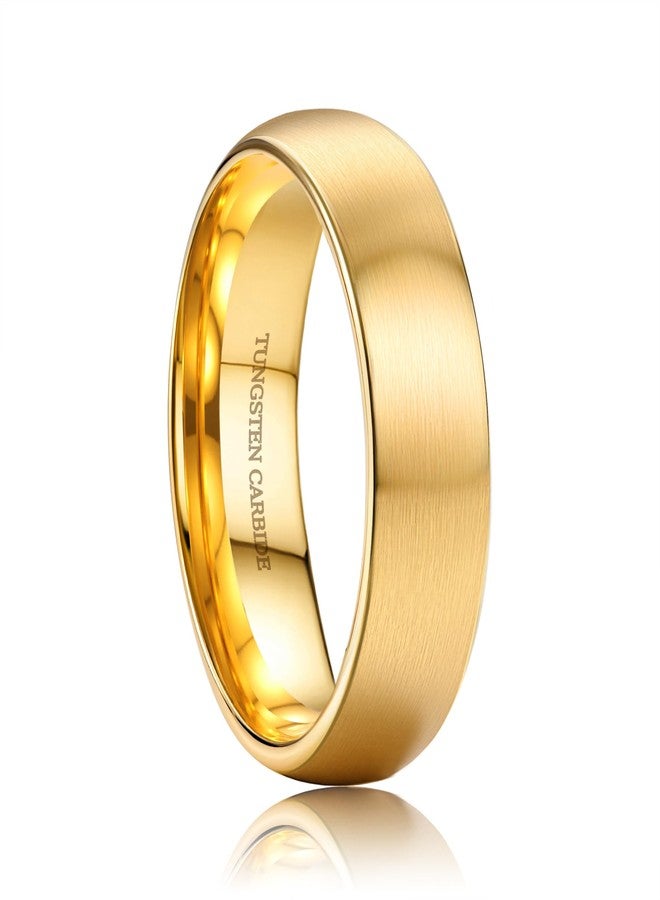 ORAZIO Tungsten Wedding Rings for Men 6/8mm Mens Wedding Band Black/Silver/Gold Plated Mens Rings,Brushed Matte Finish Polished Edge Engagement Promise Band Men Ring Jewelry Comfort Fit 7-14, Tungsten - Image 1