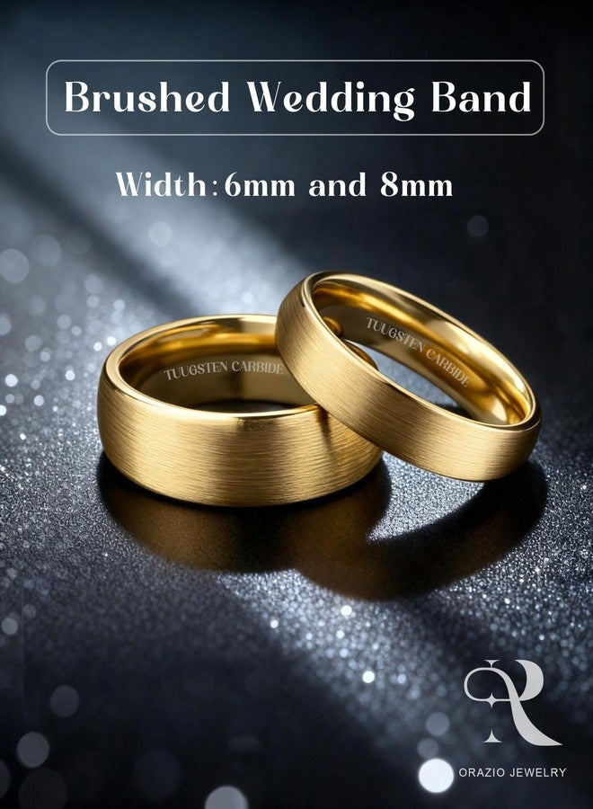 ORAZIO Tungsten Wedding Rings for Men 6/8mm Mens Wedding Band Black/Silver/Gold Plated Mens Rings,Brushed Matte Finish Polished Edge Engagement Promise Band Men Ring Jewelry Comfort Fit 7-14, Tungsten - Image 5