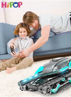 HIPOP Remote Control Car Tanks Toy, Off Road RC Car Stunt Battle Truck with Gel Ball Blaster and Cool Light Music,Car Toys for Kids Gift  - Image 4