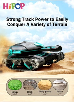 HIPOP Remote Control Car Tanks Toy, Off Road RC Car Stunt Battle Truck with Gel Ball Blaster and Cool Light Music,Car Toys for Kids Gift  - Image 3