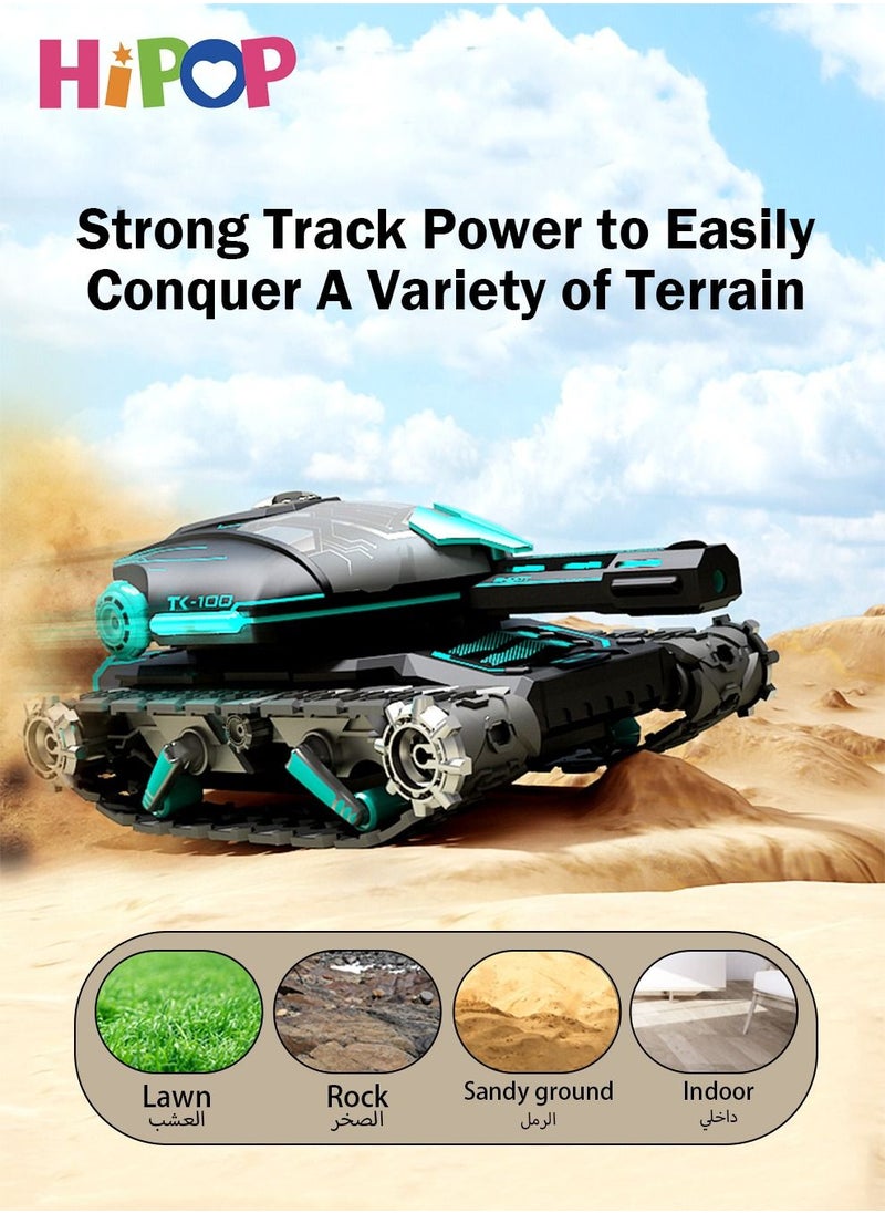 HIPOP - Remote Control Car Tanks Toy, Off Road RC Car Stunt Battle Truck with Gel Ball Blaster and Cool Light Music,Car Toys for Kids Gift - Image 1