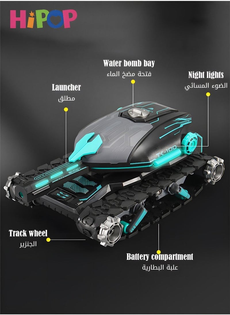 HIPOP - Remote Control Car Tanks Toy, Off Road RC Car Stunt Battle Truck with Gel Ball Blaster and Cool Light Music,Car Toys for Kids Gift - Image 1