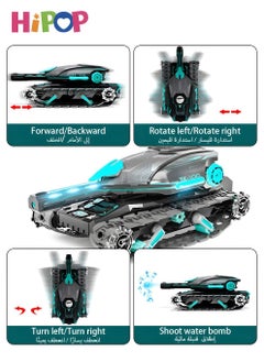 HIPOP Remote Control Car Tanks Toy, Off Road RC Car Stunt Battle Truck with Gel Ball Blaster and Cool Light Music,Car Toys for Kids Gift  - Image 5