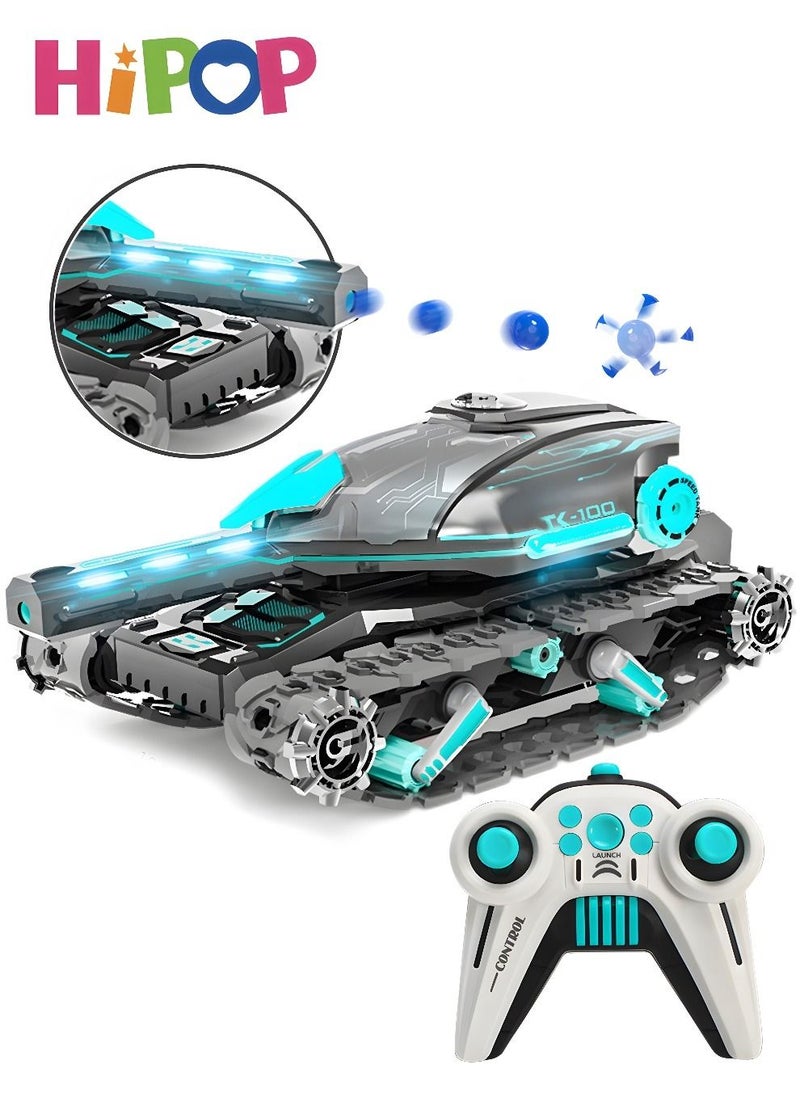 HIPOP - Remote Control Car Tanks Toy, Off Road RC Car Stunt Battle Truck with Gel Ball Blaster and Cool Light Music,Car Toys for Kids Gift - Image 1