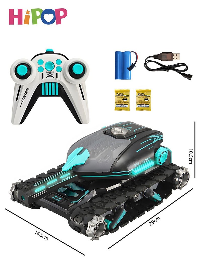 HIPOP - Remote Control Car Tanks Toy, Off Road RC Car Stunt Battle Truck with Gel Ball Blaster and Cool Light Music,Car Toys for Kids Gift - Image 1