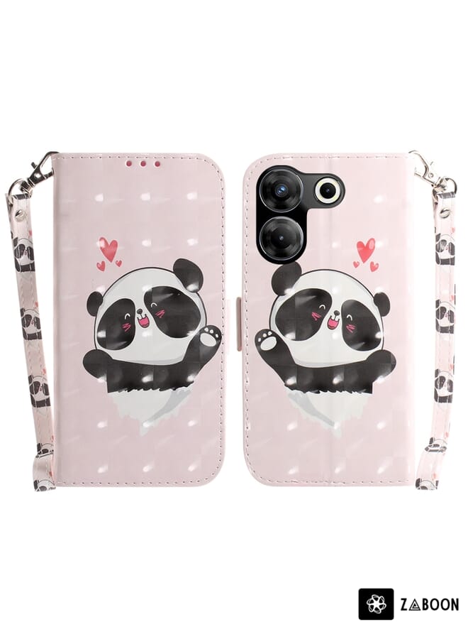 Zaboon حافظة واقية لتكنو كامون 20 برو 5G جلد ملون ثلاثي الأبعاد قابلة للطي أفقيًا - Image 1