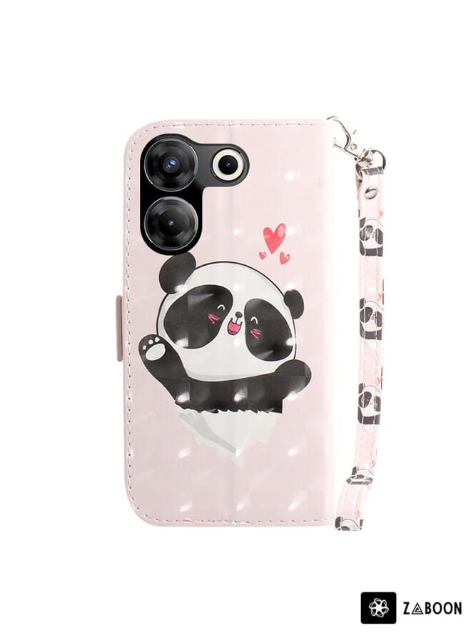 Zaboon حافظة واقية لتكنو كامون 20 برو 5G جلد ملون ثلاثي الأبعاد قابلة للطي أفقيًا - Image 3