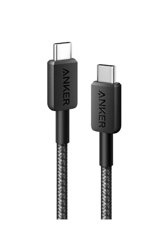 Ankey Anker 322 USB-C to USB-C Cable 3ft – Durable Nylon Braided USB-C Fast Charging & Data Sync Cable, Supports Up to 60W Power Delivery, Tangle-Free Design, Universal Compatibility with Laptops, Smartphones, Tablets, and USB-C Devices – Black - Image 2