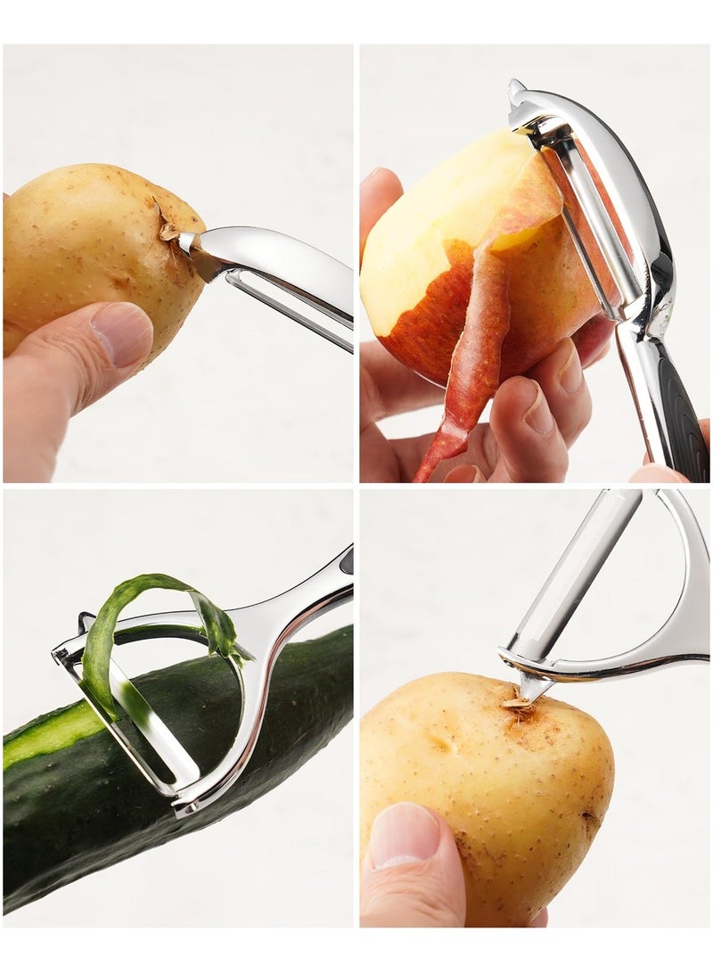 BenQuand Vegetable Fruit Potato Peelers for Kitchen,Good Grip Stainless Steel Peelers， Carrot Apple Peeler With Ergonomic， Non-Slip Handle & Sharp Blade,Rustproof & Durable  - Image 2