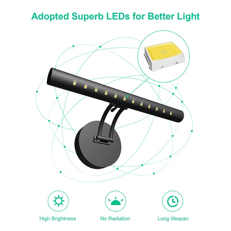 D C5V 55CM/21.7Inch LEDs Sconce Wall Lamp Bathroom Mirror Light Fixture Sensitive Light Control/ Stepless Dimmable Brightness Adjustable/ 3 Colors Temperature Changing for Washroom/ Living Room/ - Image 4