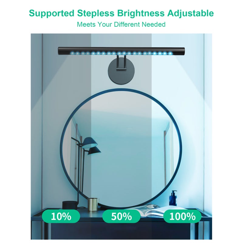 D C5V 55CM/21.7Inch LEDs Sconce Wall Lamp Bathroom Mirror Light Fixture Sensitive Light Control/ Stepless Dimmable Brightness Adjustable/ 3 Colors Temperature Changing for Washroom/ Living Room/ - Image 3