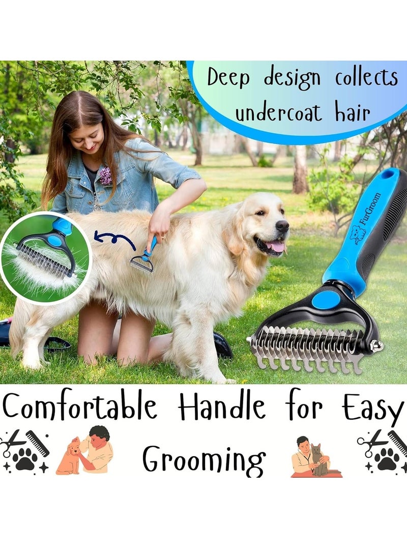 Fur Undercoat Rake Reduce Shedding by 95 percent Double Sided Deshedding Tool for Dogs and Cats - Image 4