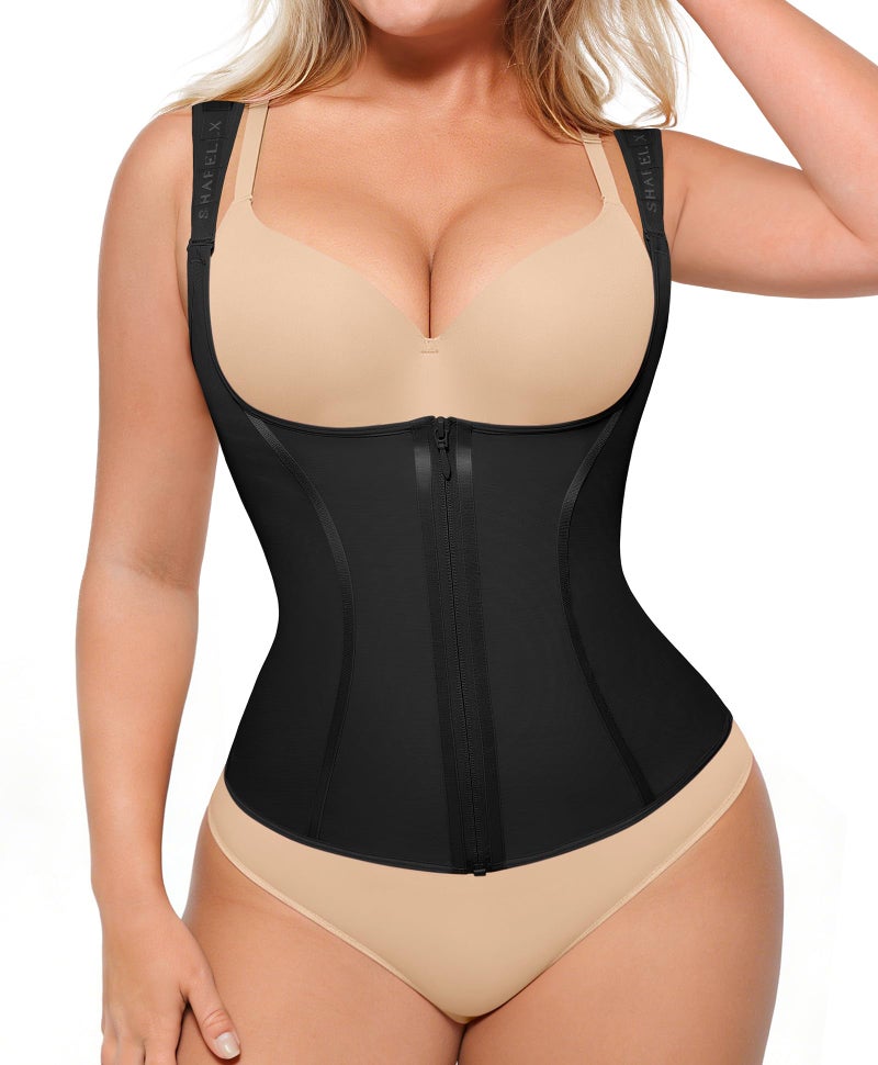 SHAPELLX Waist Trainer for Women Tummy Control Corset Shapewear Workout Faja Colombiana Moldeadora Body Shaper BLACK M - Image 1