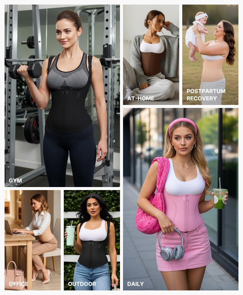 SHAPELLX Waist Trainer for Women Tummy Control Corset Shapewear Workout Faja Colombiana Moldeadora Body Shaper BLACK M - Image 5