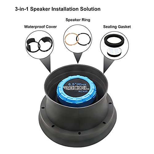 RECOIL SPB65 Foldable Silicone 6.5” Car Speaker Baffle Kits with Egg Crate Foam for Sound Quality Improvement and Speaker Protection One Pair - Image 2