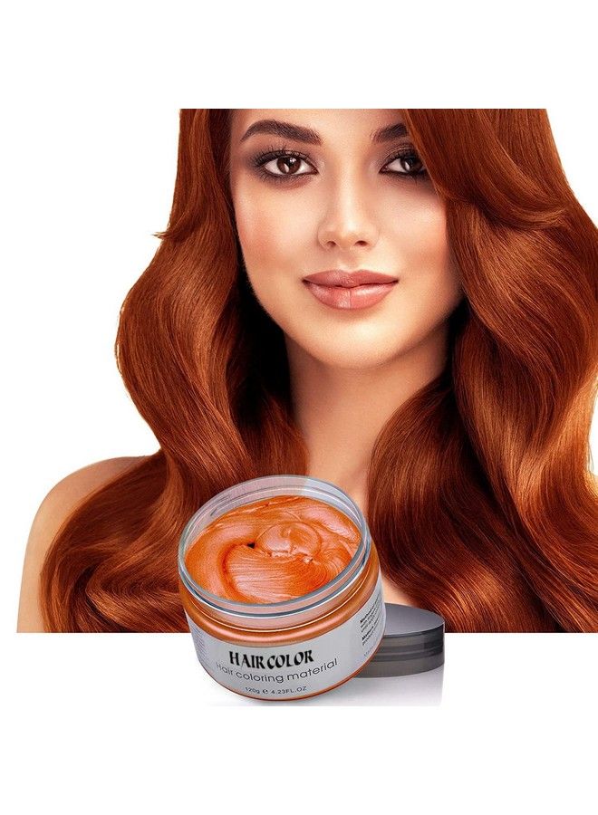 efly صبغة شعر مؤقتة من الشمع 4.23 أوقية كريم تصفيف الشعر الفوري دهانات الشعر شمع تصفيف الشعر للحفلات التنكرية سهلة التنظيف (برتقالي) - Image 1