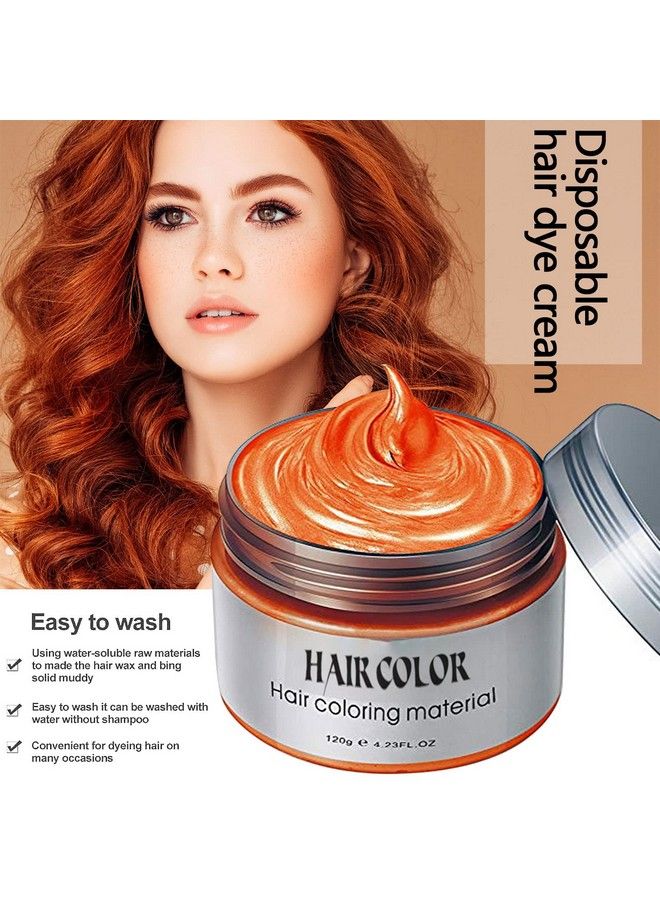 efly صبغة شعر مؤقتة من الشمع 4.23 أوقية كريم تصفيف الشعر الفوري دهانات الشعر شمع تصفيف الشعر للحفلات التنكرية سهلة التنظيف (برتقالي) - Image 5