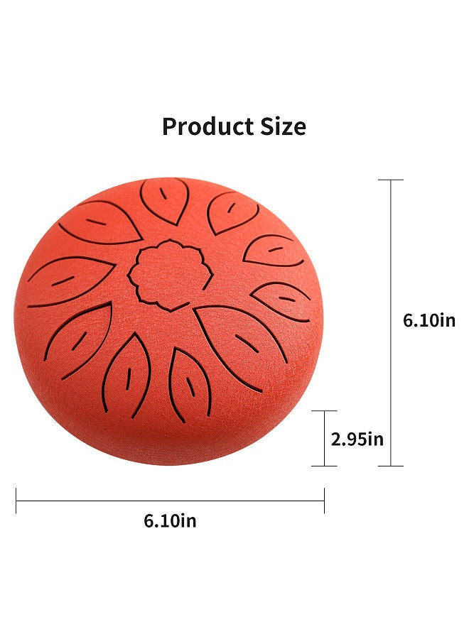 Generic 6-Inch Steel Tongue Drum 11 Notes Handpan Drum C Key with Drum Mallet Finger Picks Percussion Musical Instruments for Meditation Yoga - Image 5