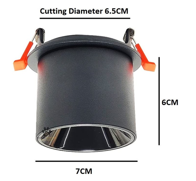 Mufasa 12 Watts Black Body Black Reflector Adjustable LED Concealed Ceiling Light Cylindrical Shape Indoor Flush Mount Spot Light Down Light Aluminum Body (6Cm Height) (Warm White) - Image 3