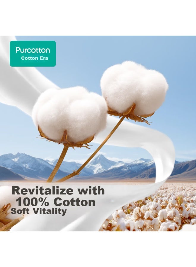 Purcotton Facial Cleansing Wipes 240 Sheets*1 Pack 100% Wall-mounted Cotton Soft Towels Face Wipes Soft Makeup Cotton 20*20cm - Image 2
