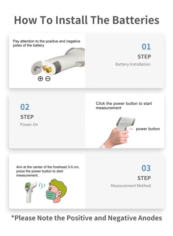 Kissy Baby Digital Forehead Thermometer for Kids, Adults, and Babies，Touchless, Non-Contact Fever Thermometer with Temporal Head Function，No-Touch Thermometer for Accurate Temperature - Image 5