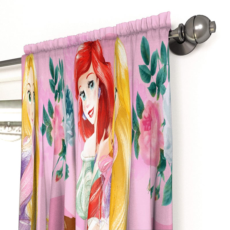 Jay Franco Disney Princess Sassy 63" Inch Drapes 4 Piece Set - Beautiful Room DÃ©cor & Easy Set Up, Bedding Features Cinderella & Belle - Window Curtains Include 2 Panels & 2 Tiebacks - Image 4