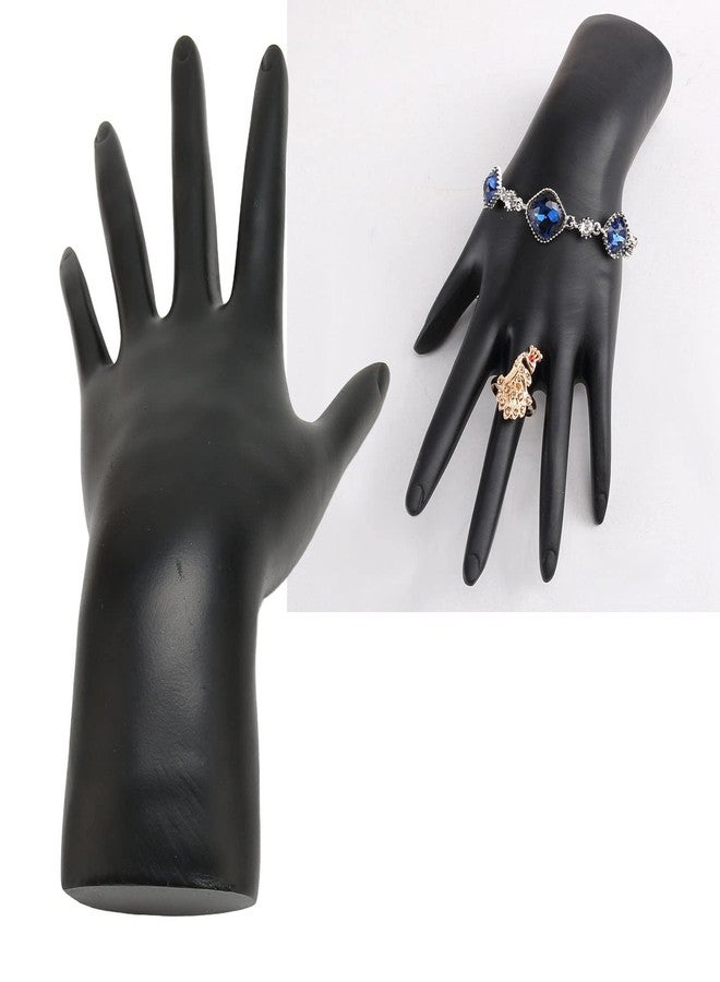 DAUERHAFT Ring Display Holder, Female Mannequin Hand Resin Black, Jewelry Display Holder Stand for Ring Bracelet Watch Hairbands, for Rings Bracelets Photo Props, Home Decoration - Image 1