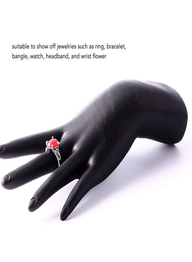 DAUERHAFT Ring Display Holder, Female Mannequin Hand Resin Black, Jewelry Display Holder Stand for Ring Bracelet Watch Hairbands, for Rings Bracelets Photo Props, Home Decoration - Image 5