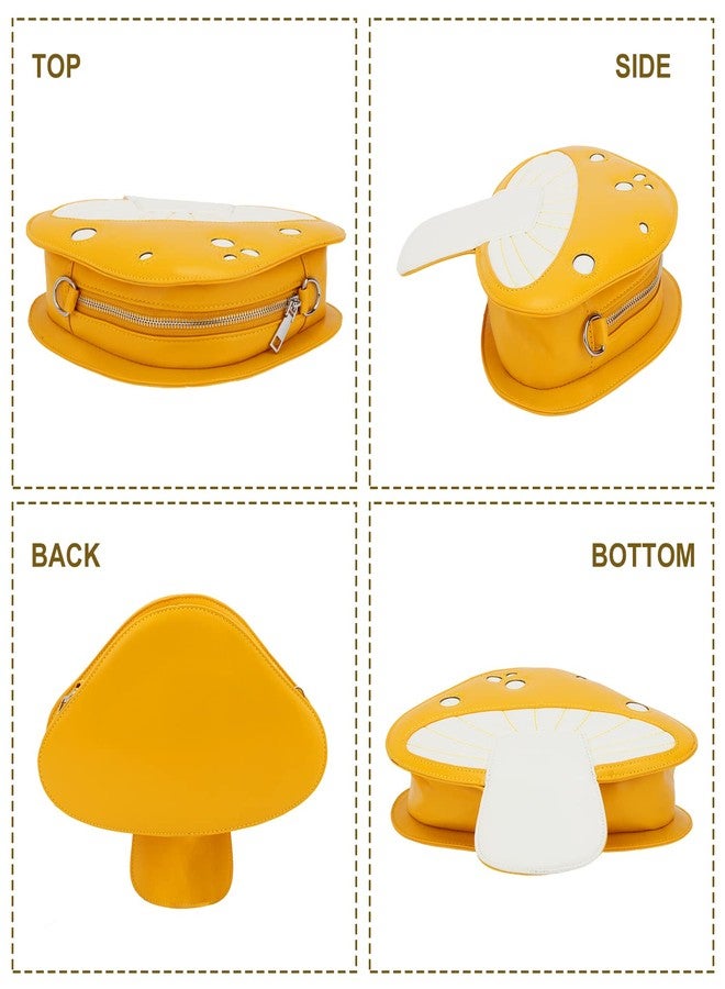 KUANG! Cute Mushroom Shape PU Leather Shoulder Crossbody Bag Chain Satchel Purse - Image 4