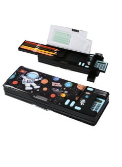Generic Pop Up Multifunction Pencil Case for Kids, with Calculator Sharpener Cute School Supplies Multifunction Stationery Organizer Space Gift for Kids Teens Black  - Image 3