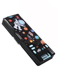Generic Pop Up Multifunction Pencil Case for Kids, with Calculator Sharpener Cute School Supplies Multifunction Stationery Organizer Space Gift for Kids Teens Black  - Image 1