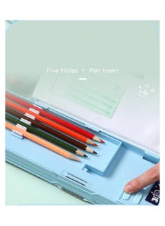 Generic Pop Up Multifunction Pencil Case for Kids, with Calculator Sharpener Cute School Supplies Multifunction Stationery Organizer Space Gift for Kids Teens Black  - Image 4
