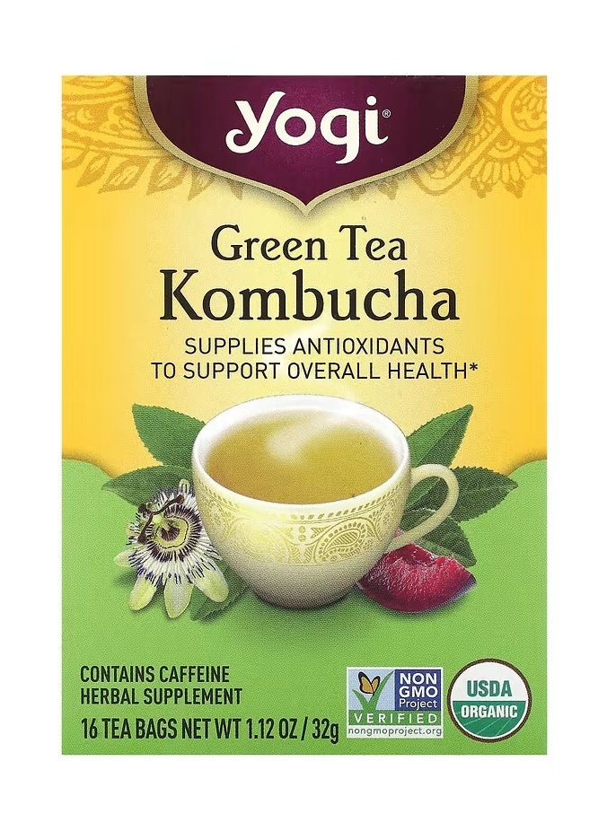 Yogi Tea Green Tea Kombucha, 16 Tea Bags, 1.12 oz (32 g) 