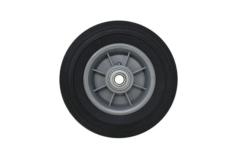 Shepherd Hardware عجلة استبدال عربة يد شيفرد هاردوير 9600 بقطر 8 بوصات، مطاط صلب، مداس مخدد بسمك 2-1/2 بوصة، محور مائل بقطر 5/8 بوصة، أسود - Image 3