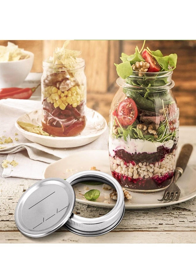 كيلا 48 قطعة من أغطية التعليب مع حلقات ذات فوهة عادية، أغطية برطمانات ماسون فاخرة مع أشرطة/حلقات للكرة، برطمانات كير - مادة صالحة للطعام، ملائمة تمامًا ومحكمة الإغلاق لبرطمانات ماسون ذات فوهة عادية - Image 5