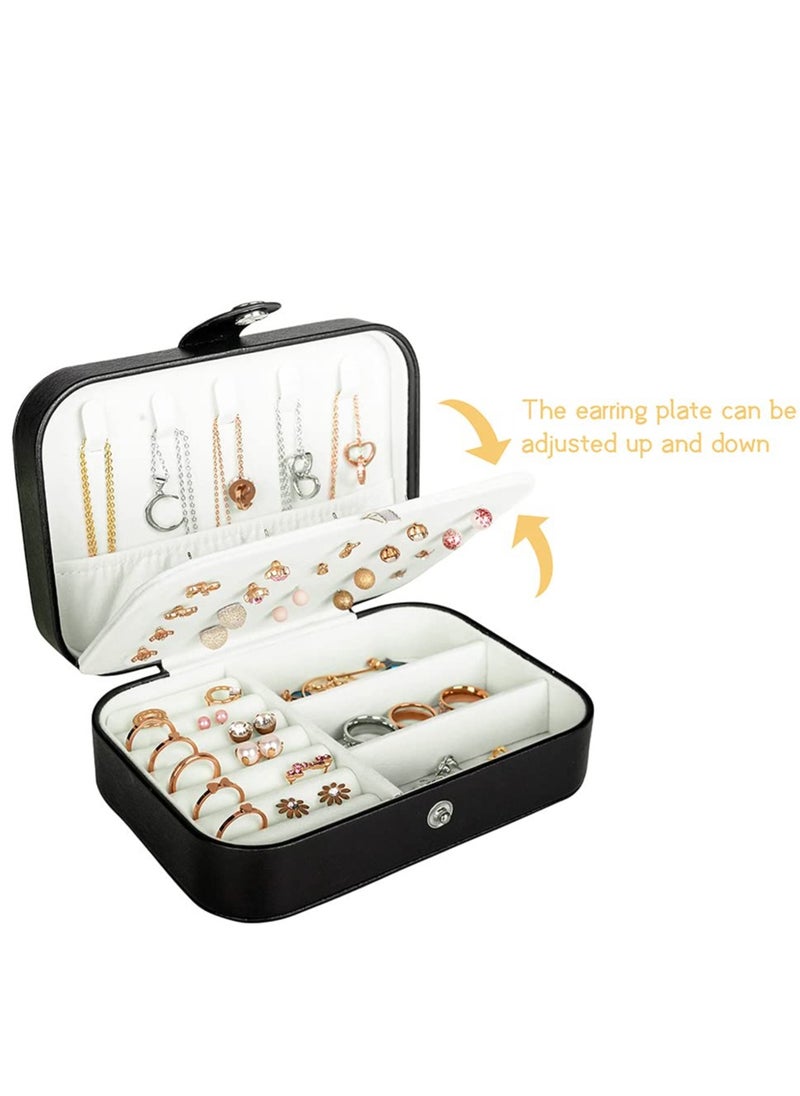 Generic Travel Jewelry Storage  Box, PU Leather Small Jewelry Organizer for Women Girls, Portable Mini Travel Case Display Storage Holder Boxes for Stud Earrings, Rings, Necklaces, Bracelets.  - Image 4
