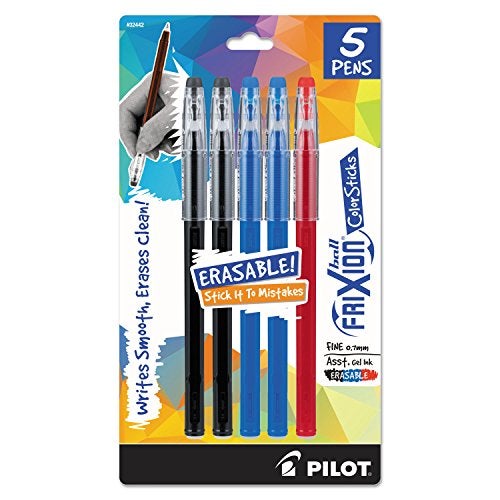 Pilot FriXion ColorSticks Erasable Gel Ink Pens, Fine Point 0.7 mm, Assorted Colors, Pack of 1, Erasable Pens - Ideal for School, Journaling, & Office Writing - Image 1