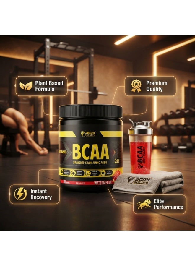 بودي بيلدر BCAA مسحوق الأحماض الأمينية المتفرعة السلسلة ليوسين وأيزوليوسين وفالين لدعم التمارين والتعافي بنكهة البطيخ 30 حصة - Image 5